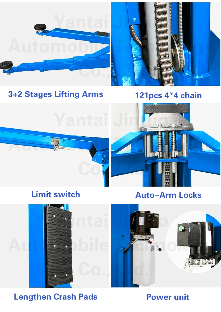 Jintuo Professional Vehicle Electric Car Washing Lifter Hydraulic Cylinder 2 Post Clear Floor Lift