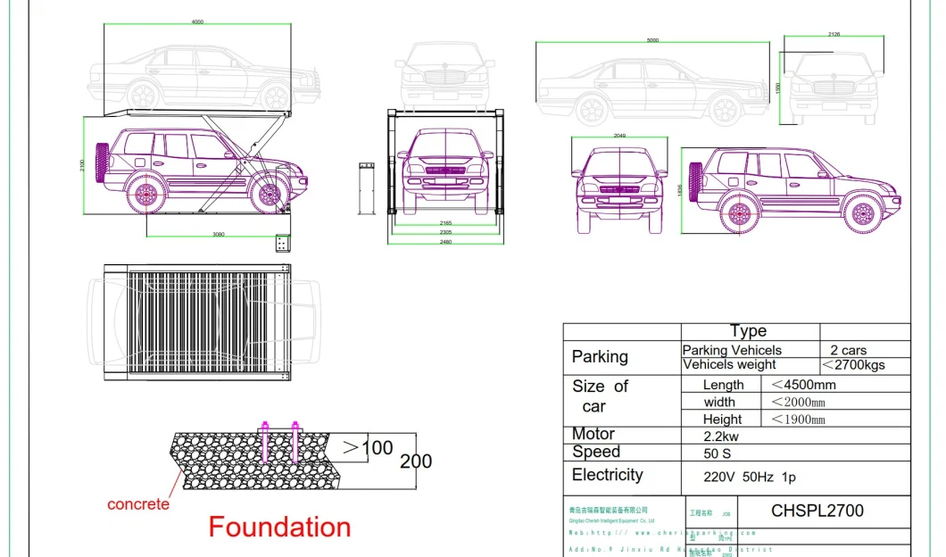 CE Approved Factory Sale Home Garage Automatic Park System Two Four Post Auto Stacker Double Level Vertical Vehicle Elevator Hydraulic Scissor Car Parking Lift