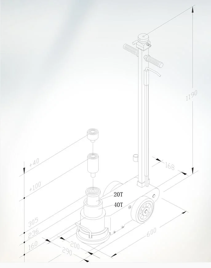 40ton Double Node Air Hydraulic Car Jack